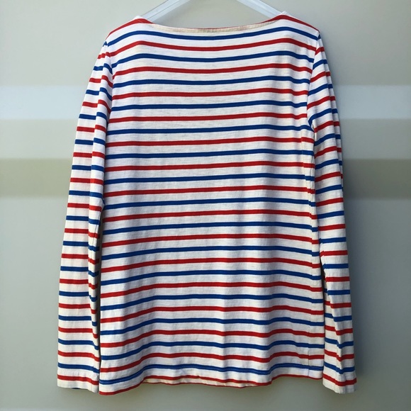J CREW Red and white striped Painter Tee L - Picture 2 of 7